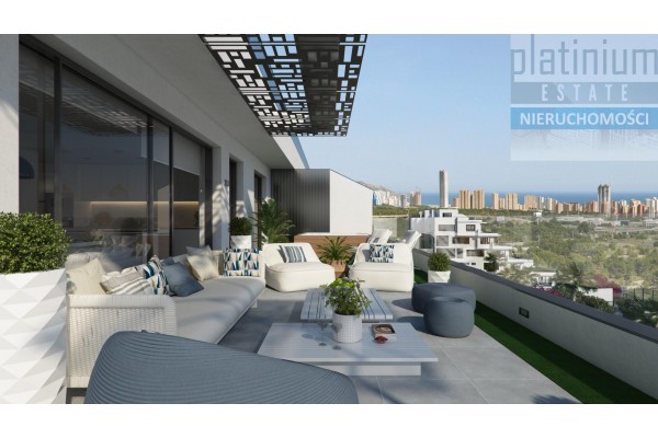 costa blanca, Finestrat, Penthouse z widokiem na Morze Śr&oacute;dziemne