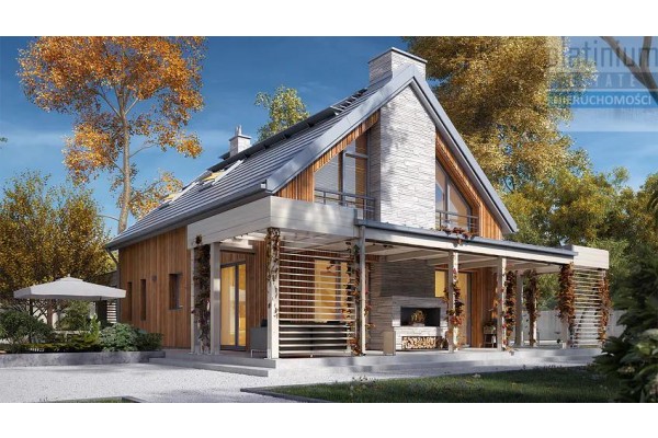 lubelskie, Biała Podlaska, Dom Nowoczesny z dużymi tarasami 54m2