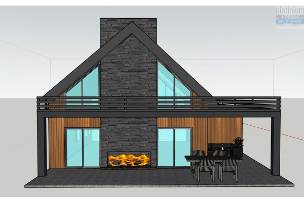 bialski, Biała Podlaska, Porosiuki, Dom Leśny od strony lasu z dwoma kominkami