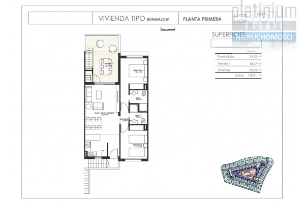 Finestrat, Apartament za wzg&oacute;rzu z widokiem na morze